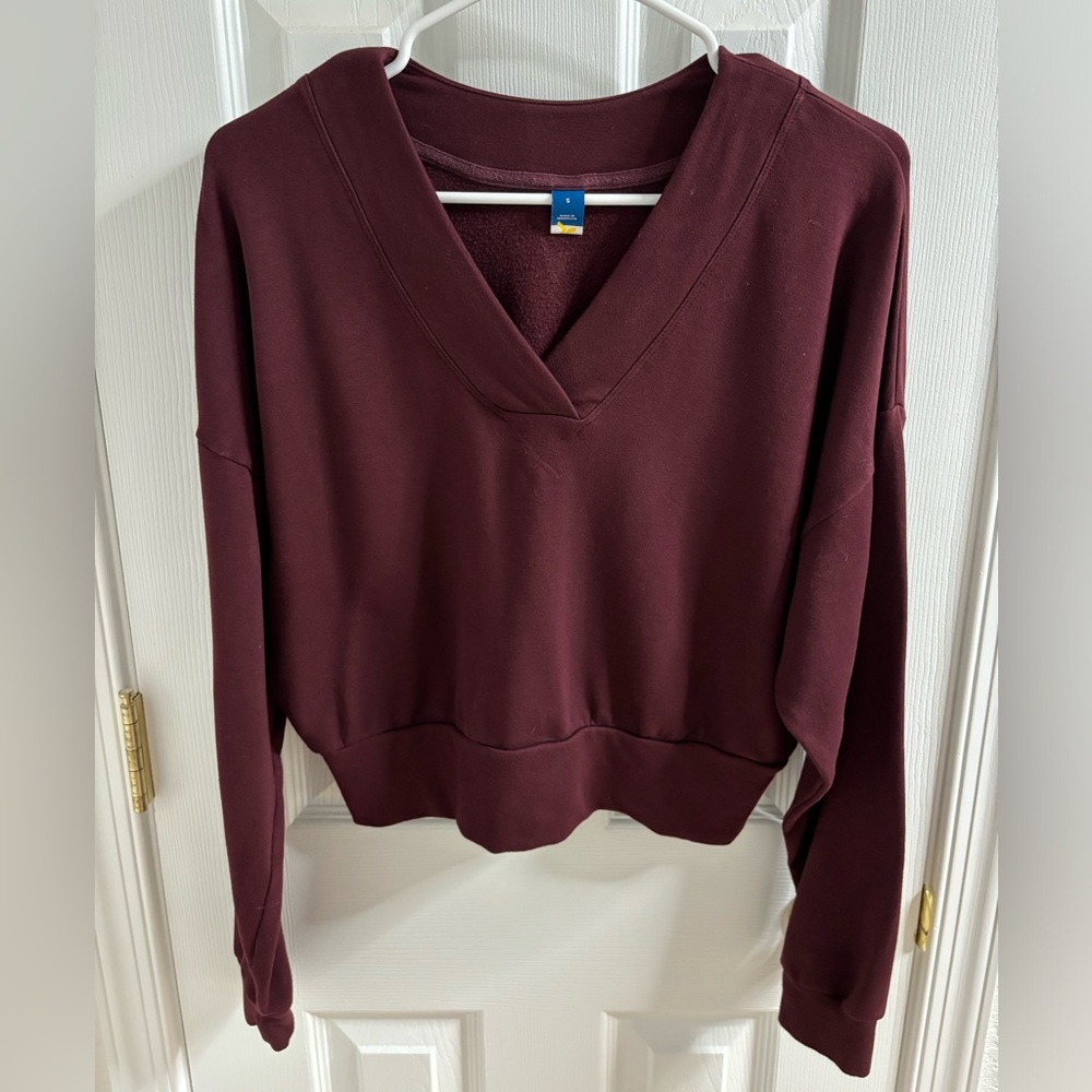 Old Navy Burgundy V-Neck Sweatshirt